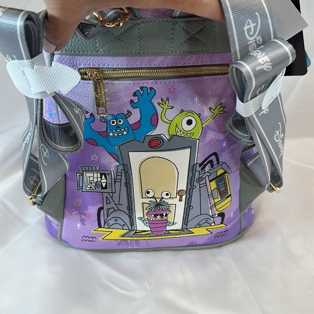 Wonda Pop Disney Pixar Monsters 11” mini backpack Peek-A-Boo Vegan Leather - Picture 6 of 11
